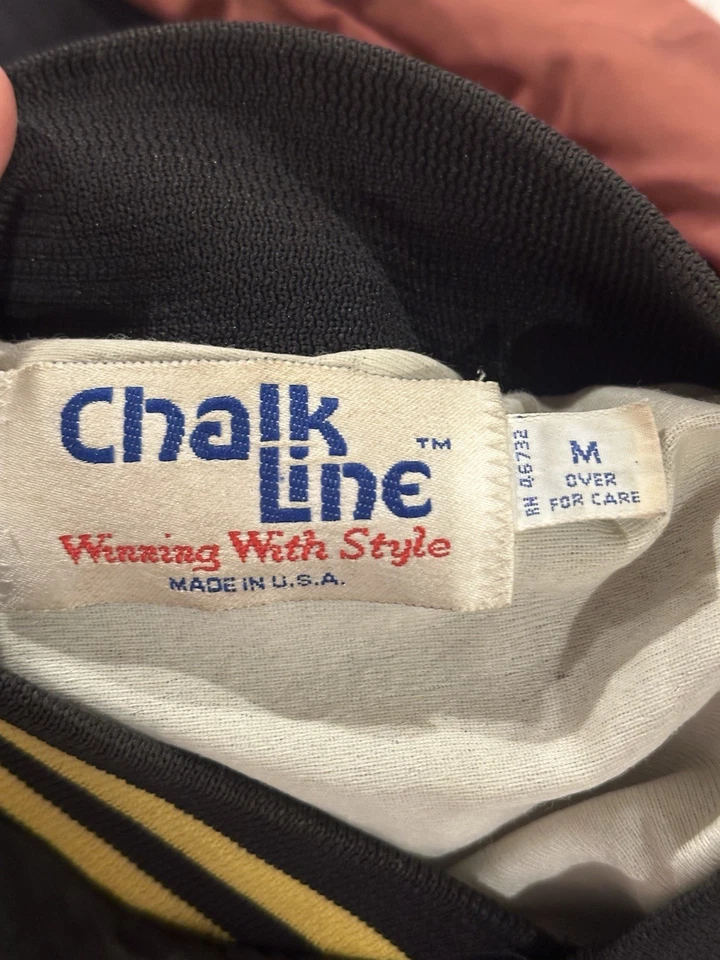 Винтажная атласная куртка-бомбер Chalk Line WCLQ 61 Cleveland черная желтая M - Изображение 4 из 4