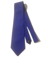 New POLO RALPH LAUREN Men Royal Blue Silk Twill Handmade Neck Tie Made USA