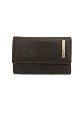 BVLGARI Logo Plate Leather 6 Ring Key Case Brown/2BJ2947