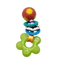 Sassy Baby Rattle Teether Toy Flower Ball Rings Infant Sensory Vintage Y2K