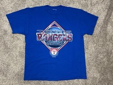 Vintage 2003 Dynasty MLB Texas Rangers Baseball Tee Large Y2K Blue