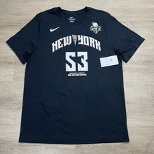 New York Liberty WNBA Jonquel Jones #53 Nike Tshirt Black Mens Size Large NWT