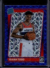2021-22 Panini Donruss Optic Isaiah Todd Blue Velocity Prizm RC #187 Wizards