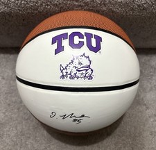 MINNESOTA LYNX OLIVIA MILES SIGNED TCU HORNED FROGS LOGO BASKETBALL PROOF COA