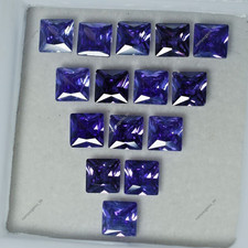 Natural CERTIFIED 21 Pcs Tanzanite Purple Square Cut Loose Gemstone 5x5 mm Lot