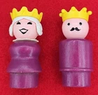 Vintage Fisher Price Little People Purple King & Queen Figures