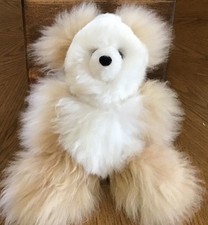 NWOT 11-12 Alpaca Plush Teddy Bear 100 Soft Ivory/ Beige 2 Toned Alpaca Fiber
