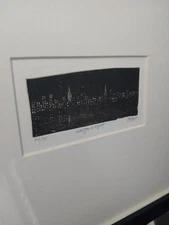 Elizabeth Kavaler 'New York Night' Small Etching '06 49/75 Signed Matted Framed 