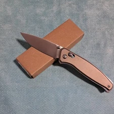 Rite Edge Folding Knife 8Cr13 Stainless Clip Point Blade Khaki Handle - RUC-4006