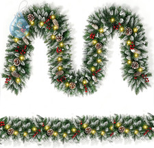 9 FT Christmas Garland with Lights,50 LED Light,9 Modes