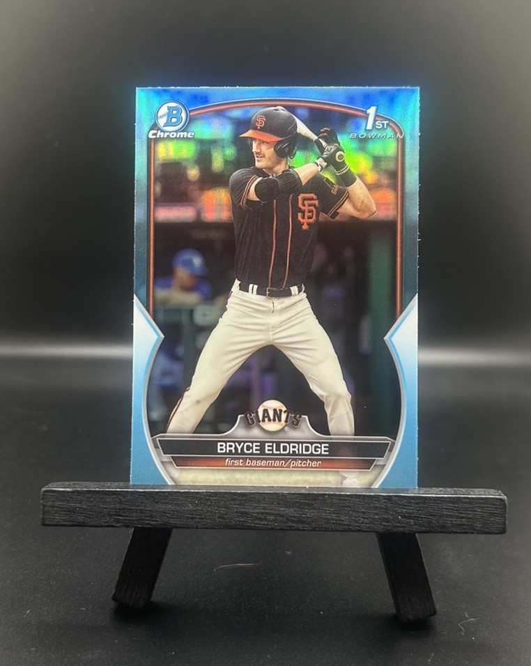 2023 Bowman Draft Chrome Bryce Eldridge #BDC-107 Sky Blue Refractor Giants