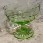 Vntg Depression Green URANIUM UV Glow Glass 3" Sherbet Dessert Starburst Cup