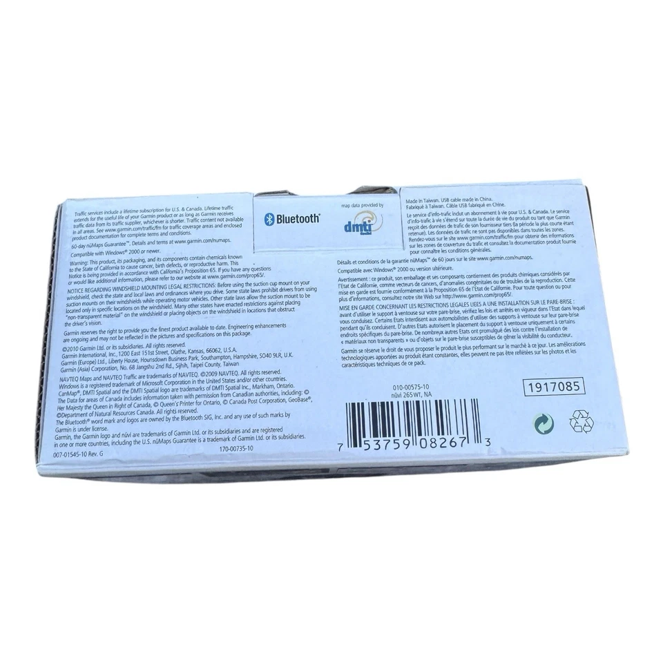 Garmin Nuvi 265w GPS Navigation System in original box (USED) - Image 4 of 4