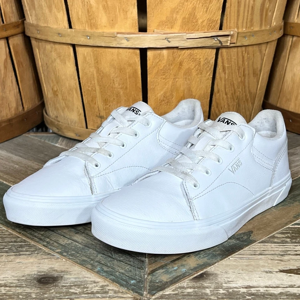 Vans Seldan GS Zapatillas de Skateboarding de Cuero Blanco Unisex Jóvenes Niños Talla 6 Foto 3 de 4
