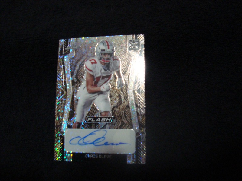 2022 LEAF FLASH METAL CHRIS OLAVE SPARKLES SNAKESKIN XRC AUTOGRAPH 3/3