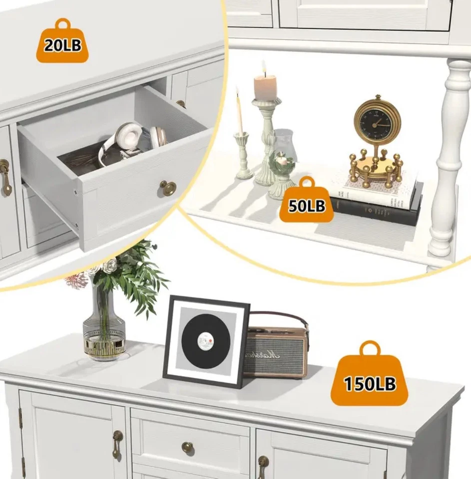 Mesa consola vintage con 2 cajones y estante inferior para entrada|dormitorio|vestíbulo Foto 3 de 4