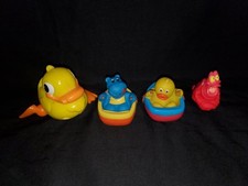 Lot Of 4 Bath Toys, Wind Up Duck, Duck  Hippo Water Squirters  Sebastian