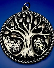 Vintage Christian Tree Of Life Silver Tone Religious Medal