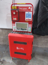 Construction Fire Point Stand Trolley | Mobile Site Alarm Station with Cabinet