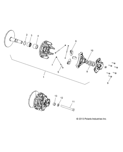 Polaris Diesel Drive Clutch Assembly,, Genuine OEM Part 1323412, Qty 1 - Foto 3 di 3
