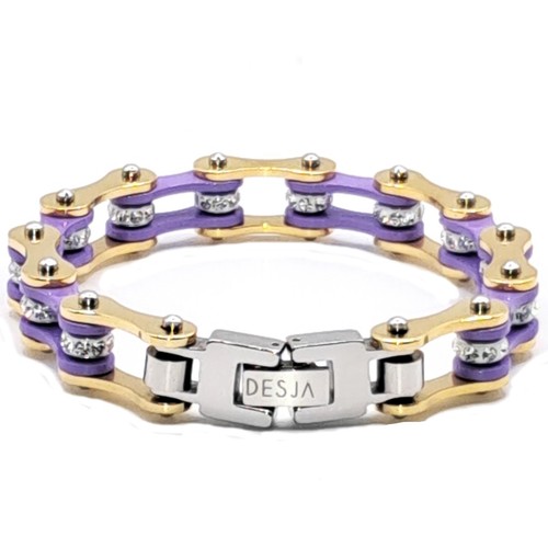 Stahlarmband Kette Motorrad Bike Gold Armband Unisex Fahrrad Edelstahl - Bild 2 von 3