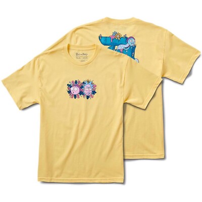 New Primitive X Rick And Morty Rick Dirty P Yellow Mens MEDIUM T Shirt RPRM-2