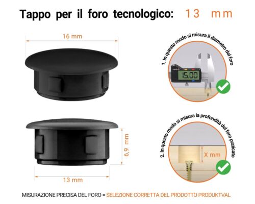 tappo di chiusura tappi per foro fori copriforo tappini copertura coperchio - Picture 12 of 17
