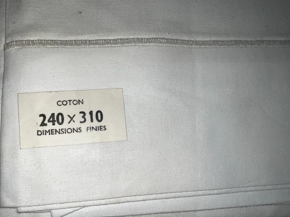 Drap  en pur coton blanc made in France    240 cm x 305 cm réf D360 - Photo 4/4