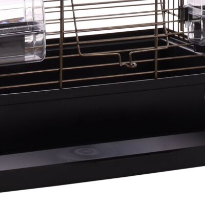 Flamingo Vogelkäfig Klara 1 Schwarz 39x25x53cm - Voliere Mit Sitzstangen & Näpfen