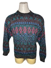 Vintage Le Tigre XL Black Acrylic Men's USA MADE Sweater Shirt - Extra Large