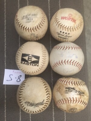 6x Softballs d'entraînement en cuir d'occasion 12 pouces