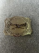Vintage Cowboy Western Belt Buckle Roadrunner Collectible Stainless Steel
