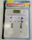 Double Wall Light Switch Plate Cover White w/ Digital Thermometer & Humidity #1
