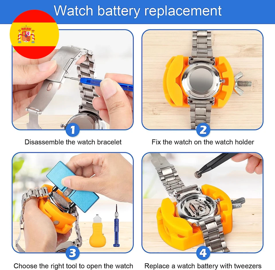 Kit Destornillador Relojero para abrir y reparar Relojes, Cambiar Pila,Ajustes.. - Imagen 4 de 4