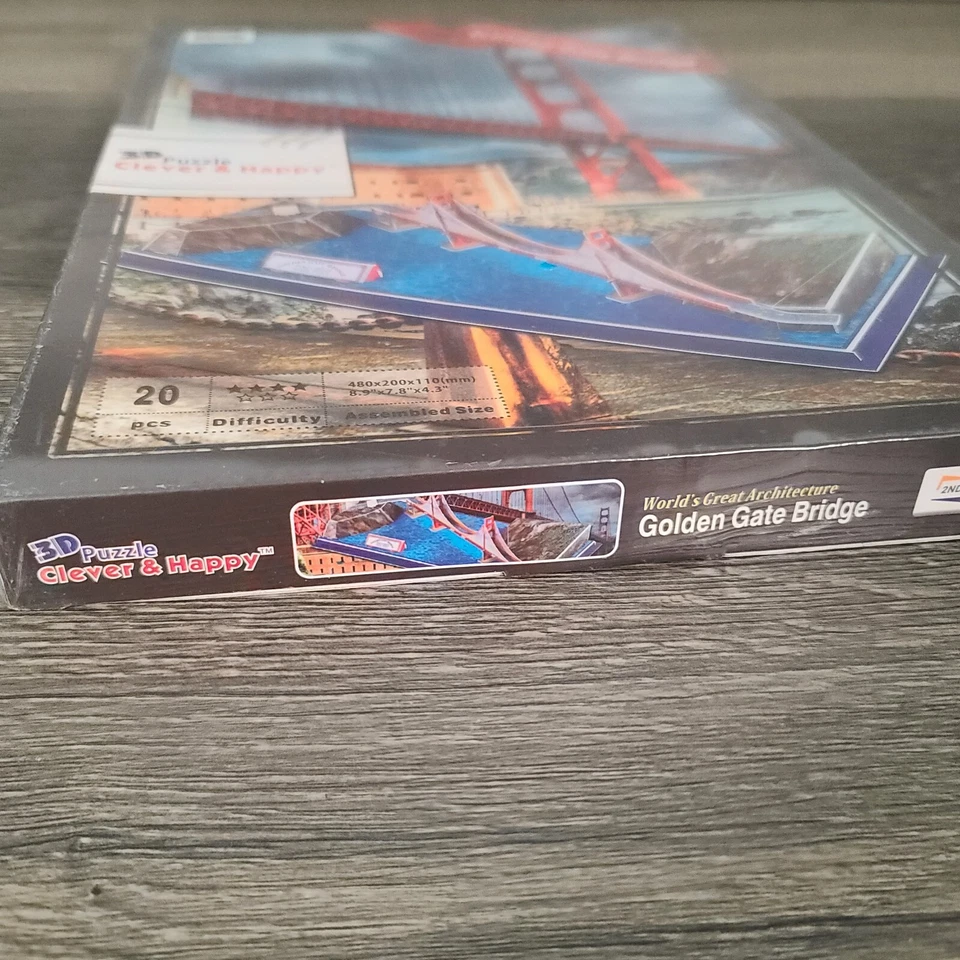 Golden Gate Bridge 3D Puzzle Clever & Happy 20 Pieces No Glue No Tools Needed - Image 2 of 4