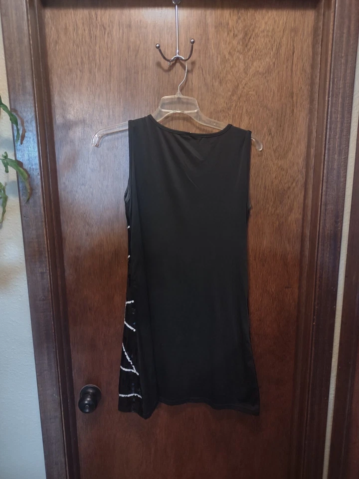 Adulto Negro Telaraña Negro Vestido Lentejuelas Mujer Halloween Bruja Disfraz M L Foto 3 de 3