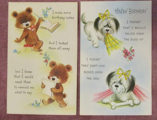 Vintage 1960s Children's Birthday Cards, lot/6 Scripture Text. Sunshine Line ® - Picture 3 of 8