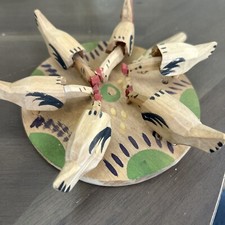 Russian Folk Art Wood Chicken Food Pecking Paddle Toy