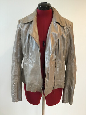 NEU silberne Frieda Freddies Lederjacke M