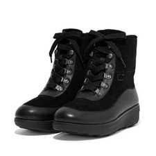 New Fitflop Size 5 Mukluk Iii  Shearling Wool Lined Black Leather Ankle Boots