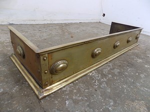 Antique Victorian Brass Fire Fender Fireplace Fireplace