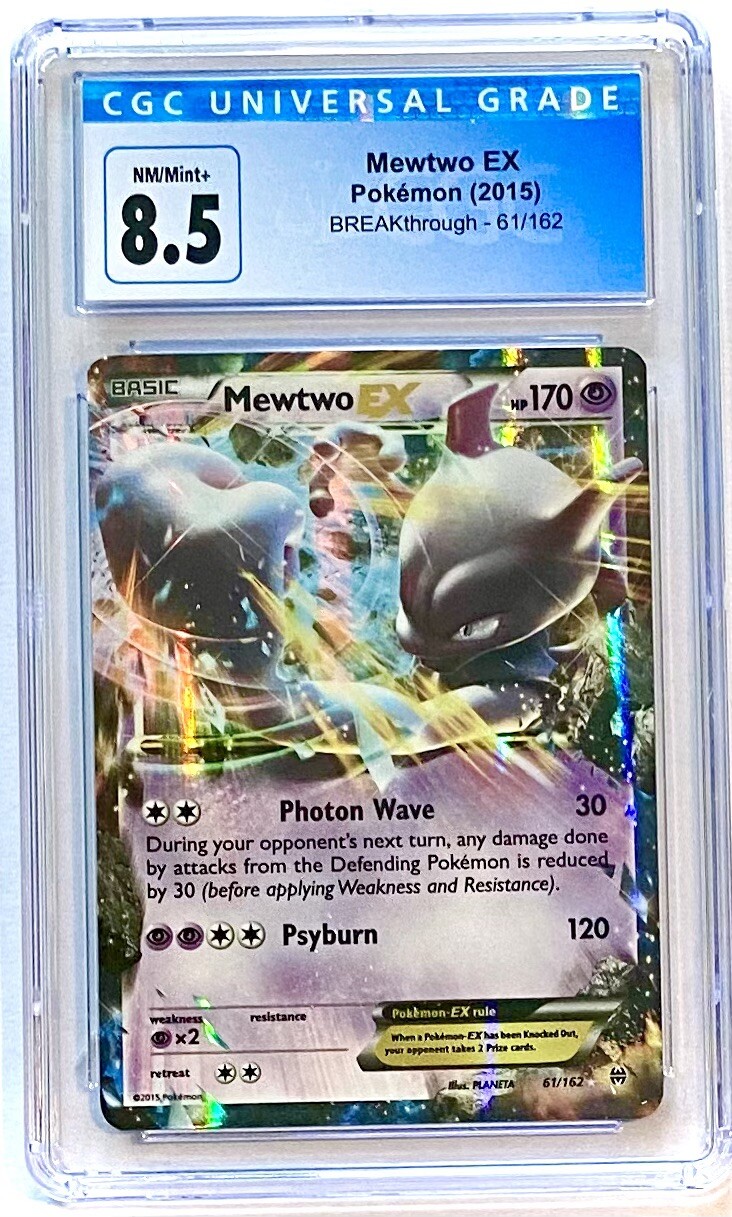 2015 Pokemon XY Breakthrough 61/162 Mewtwo EX CGC 8.5 NM/Mint +