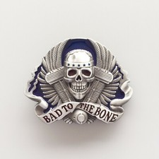 Vintage Style Enamel Skull Belt Buckle also Stock in the US