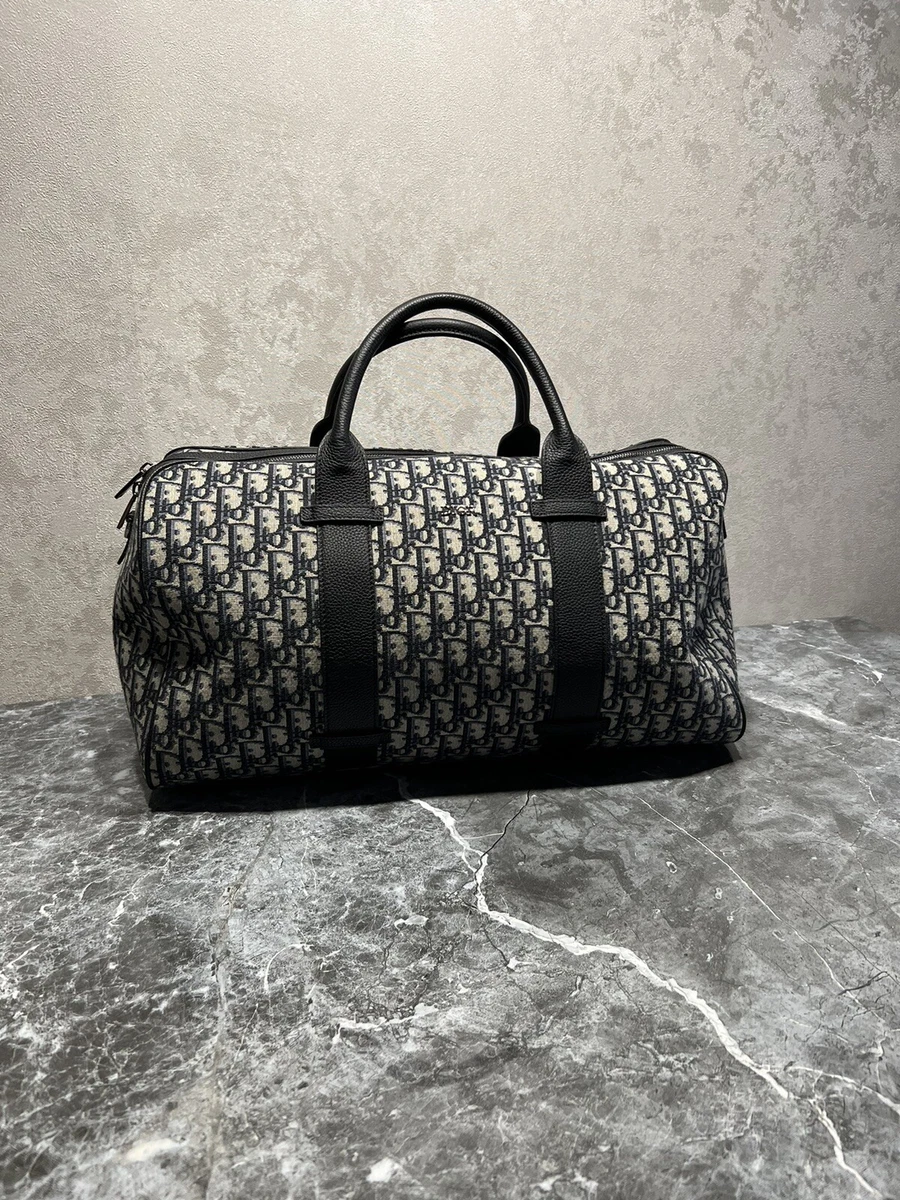 Christian Dior Lingot Duffle Boston Bag 50 Oblique Jacquard