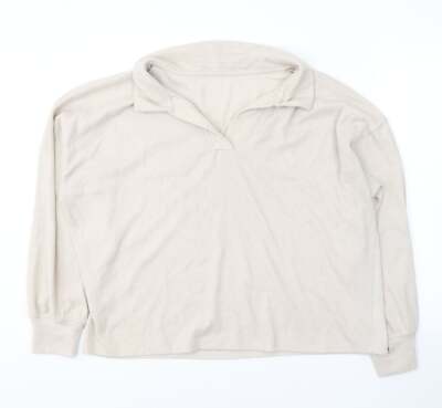 Dunnes Stores Damen Pullover Beige V-Ausschnitt Polyestermischung Größe L