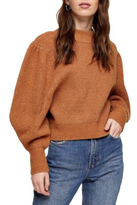 TOPSHOP Supersoft Volume Sleeve Sweater Size 14 (UK XL)