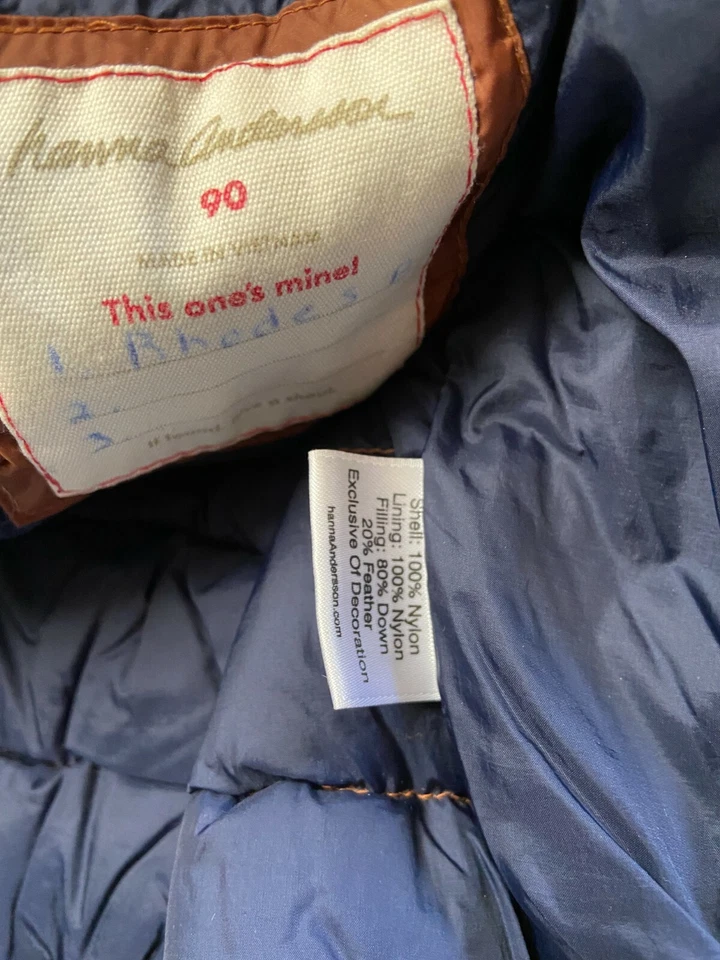 Chaqueta acolchada de plumas marrón para niños Hanna Differentson talla 90 Foto 4 de 4