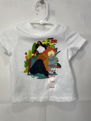 Project WE Women's History Month International Size 0-3M White Graphic T-Shirt
