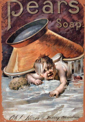 VINTAGE PEARS SOAP * Bath Time * QUALITY CANVAS ART PRINT | eBay