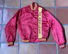 Vintage Soffe Jackets Men Red Medium 38-40 U.S. Marines Made In USA Satin Bomber